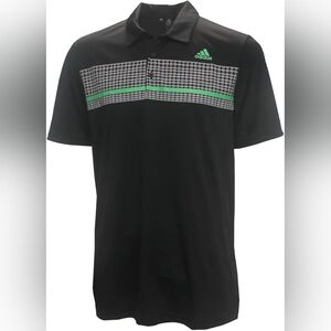 Adidas Men's Primegreen Performance Big & Tall Golf Polo Shirt Black Green 2XLT
